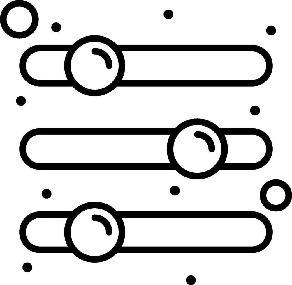 A black and white illustration of three buttons vector