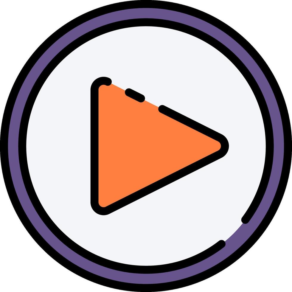 A play button icon in a circle vector