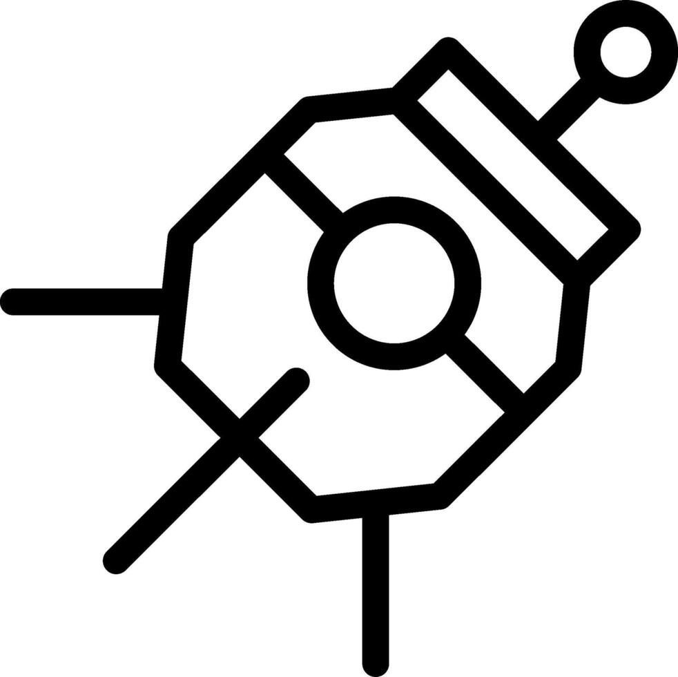 A black and white drawing of a robot vector