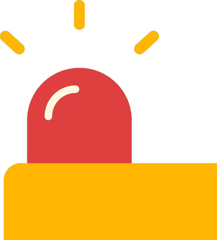 A red light is shining on a yellow box vector