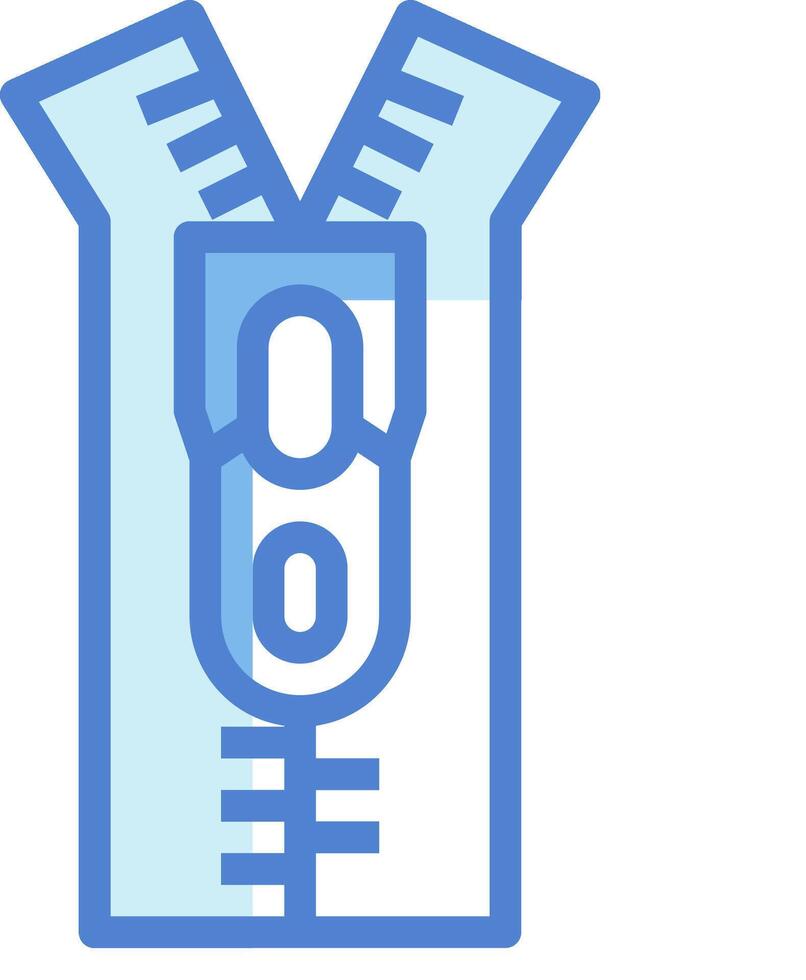 A blue zipper with a blue handle vector