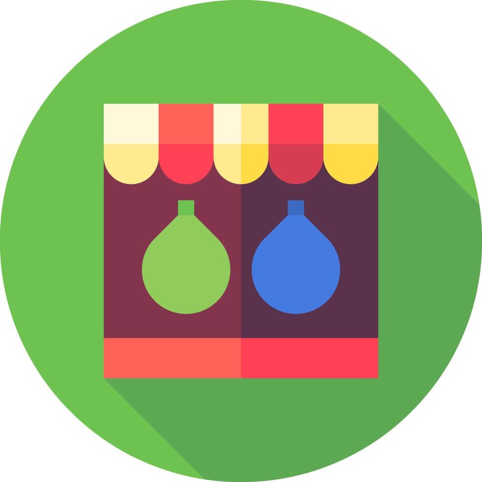 A flat icon of a store with two green balls vector