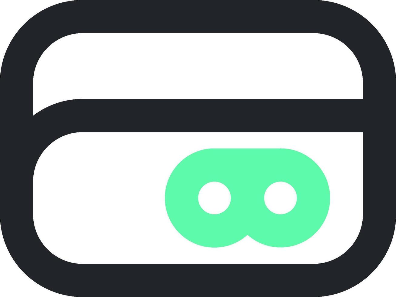 A green and black wallet icon vector