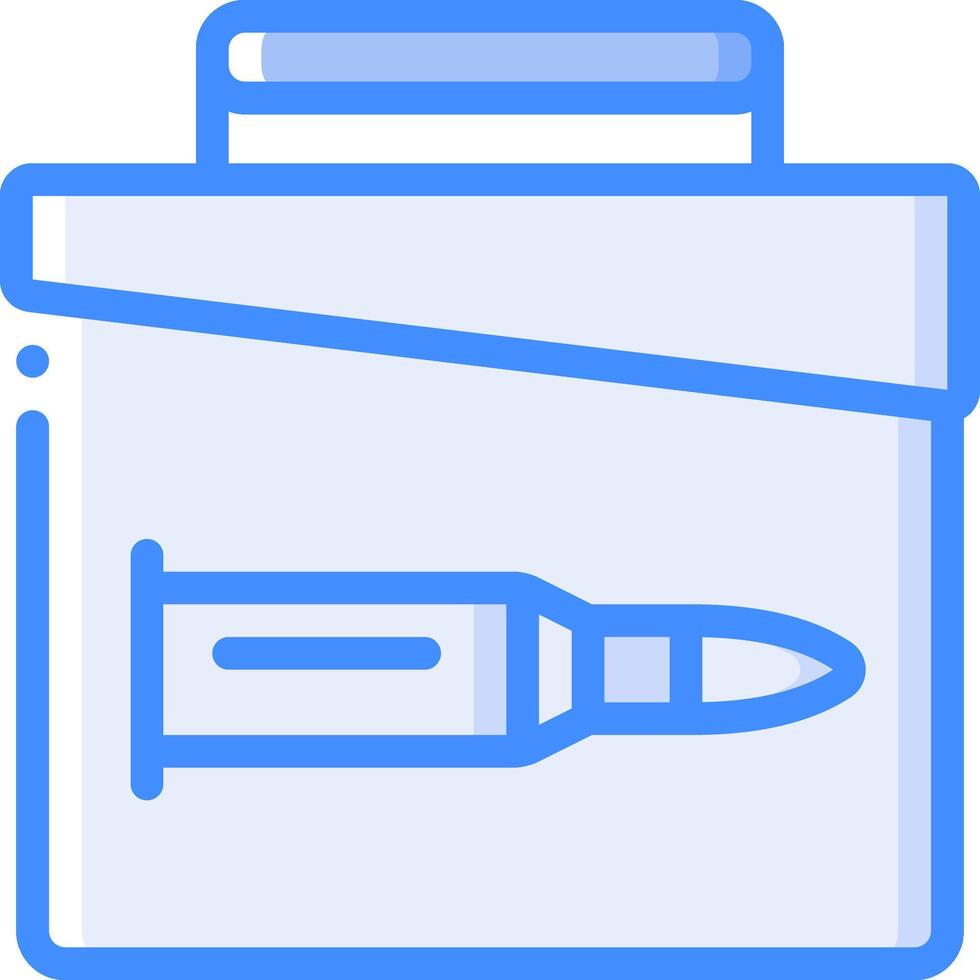 A blue and white icon of a toolbox vector
