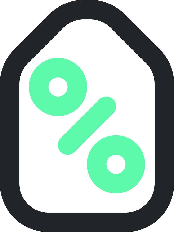 A green and black house with a percentage sign vector