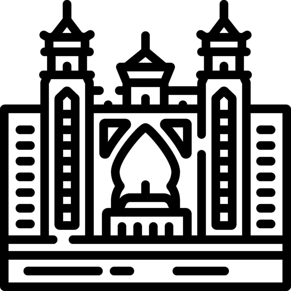 A black and white illustration of a building vector