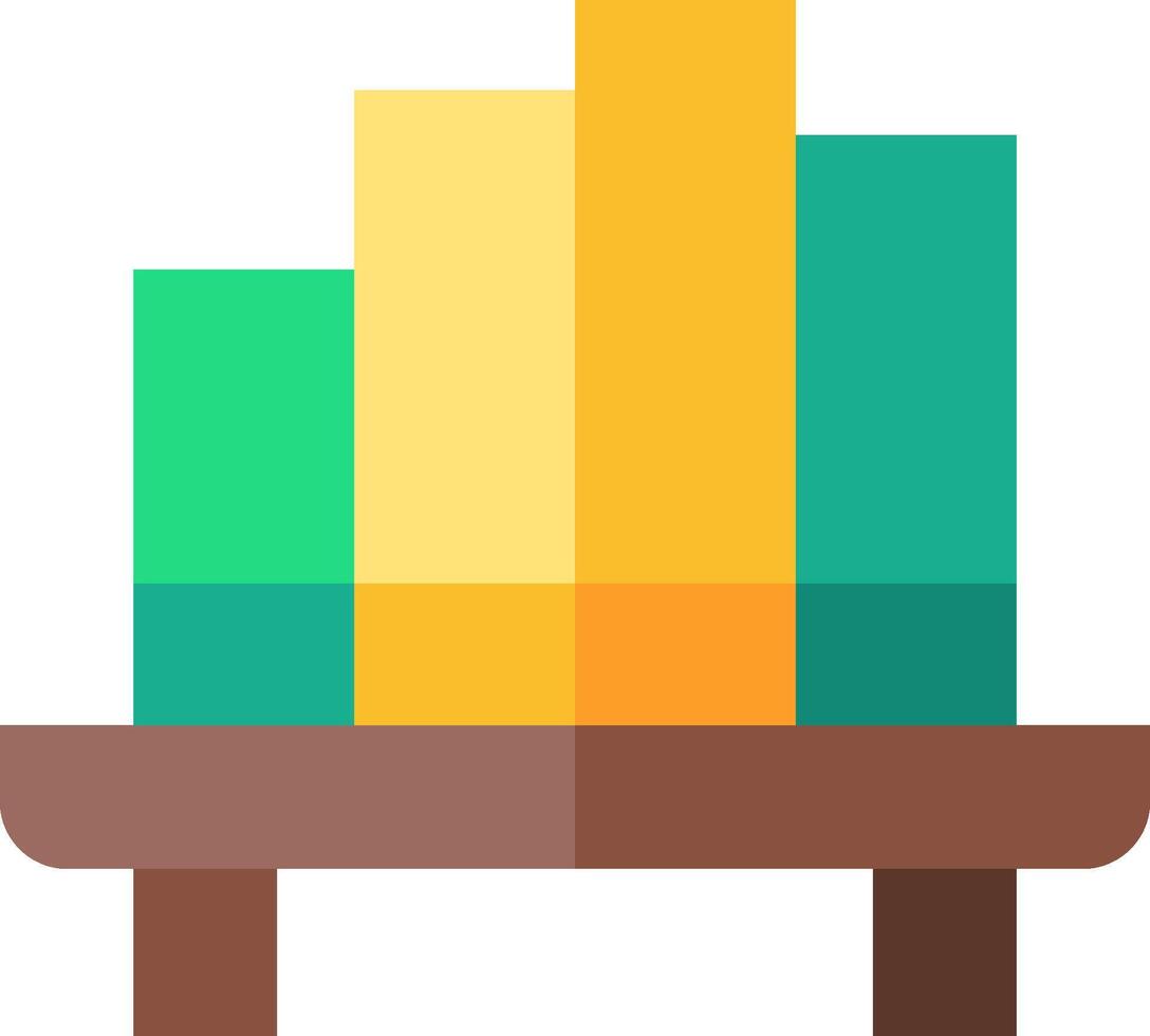 A colorful bar chart on a table vector