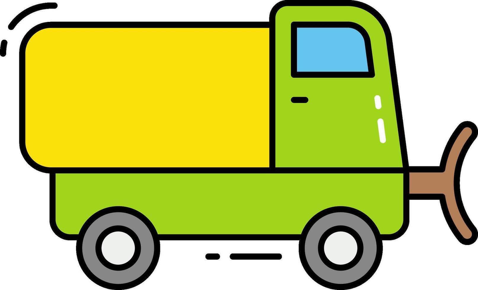 A cartoon truck with a yellow and green top vector
