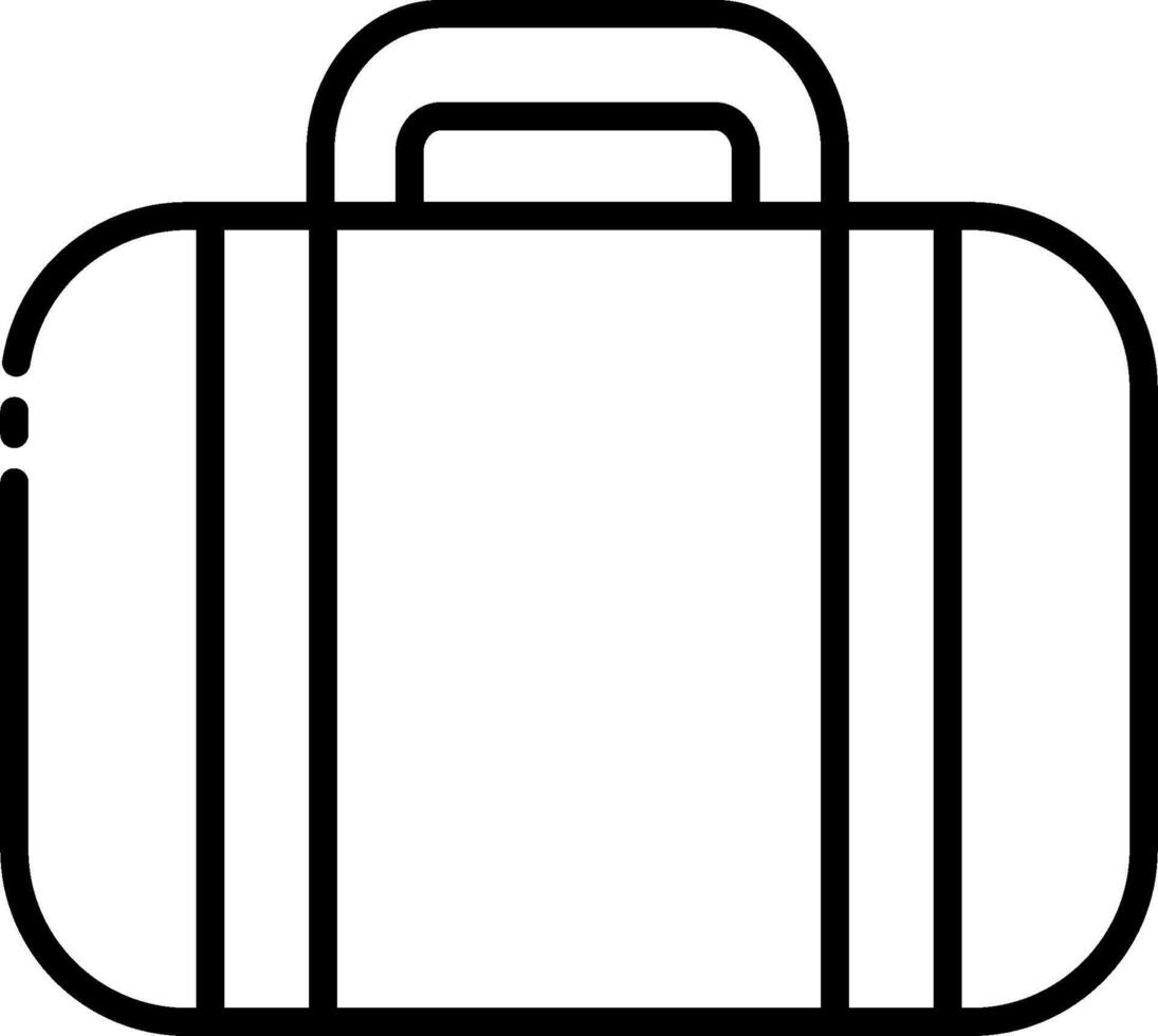 A black and white outline of a suitcase vector