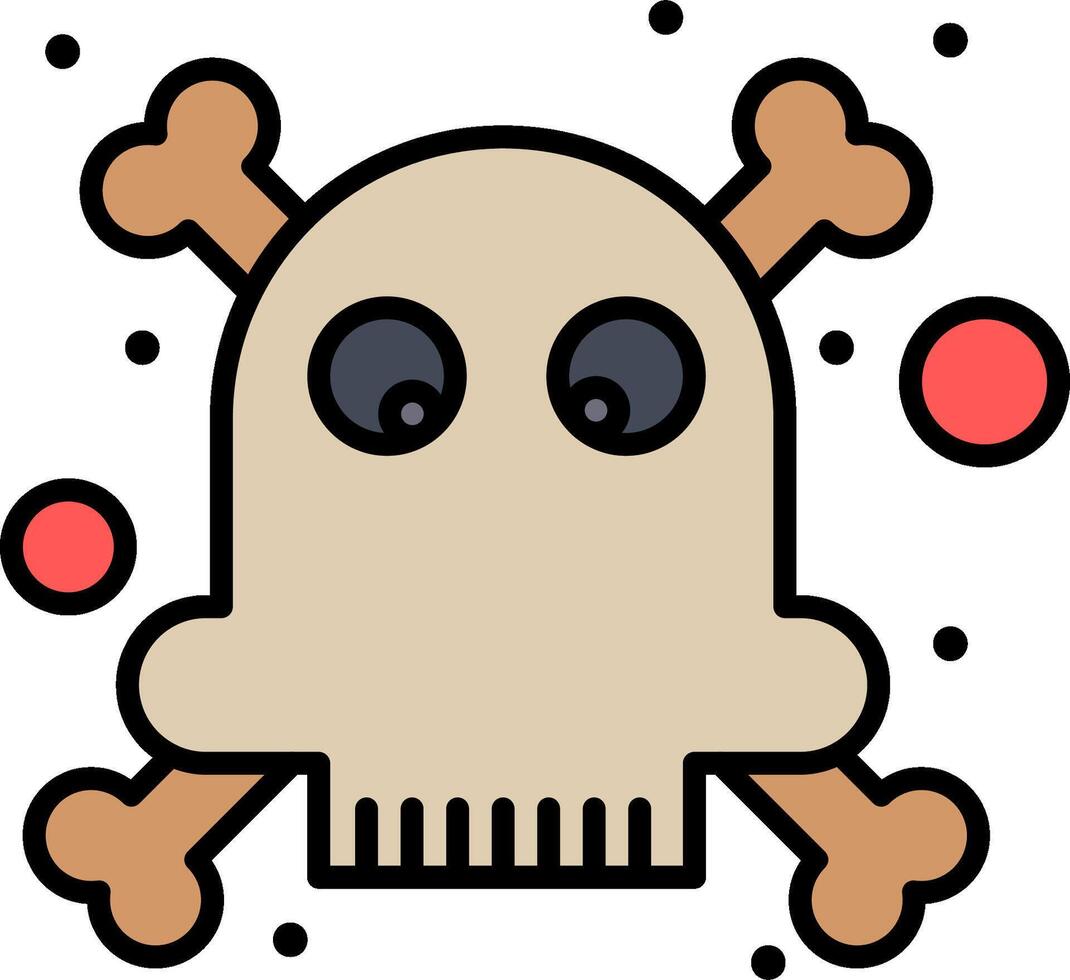 A cartoon skull with bones and dots vector