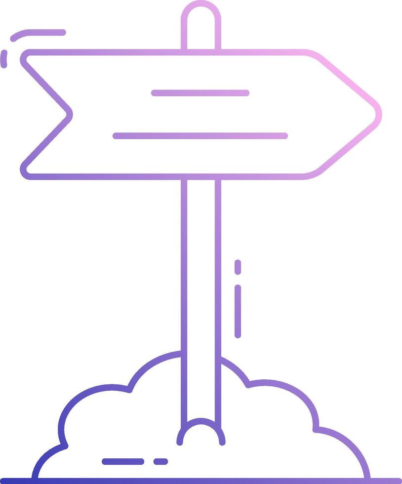A sign pointing to the right and left vector