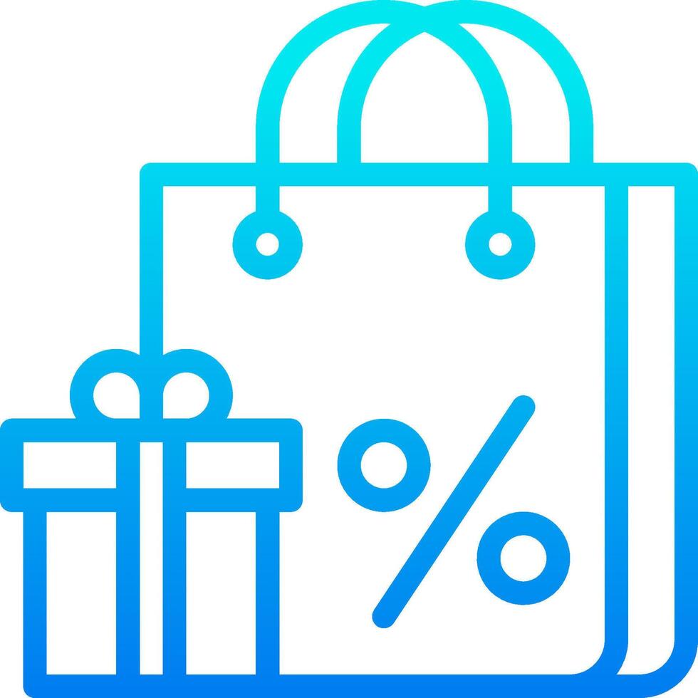 Shopping bag icon with a percentage sign vector