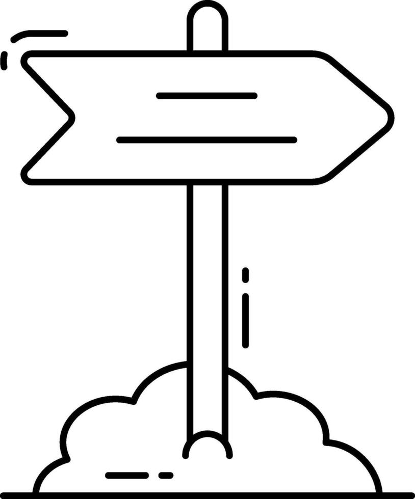 A sign pointing to the right and left vector