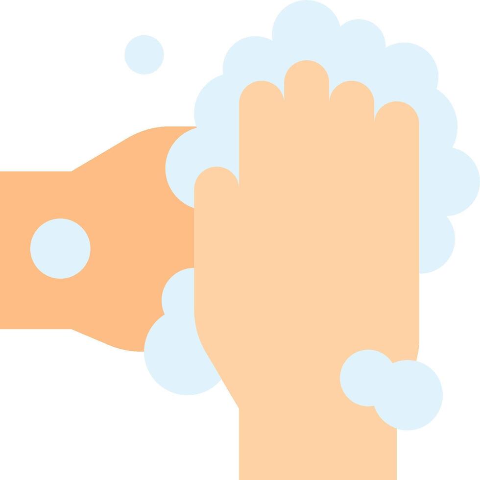 A hand washing with soap and water vector