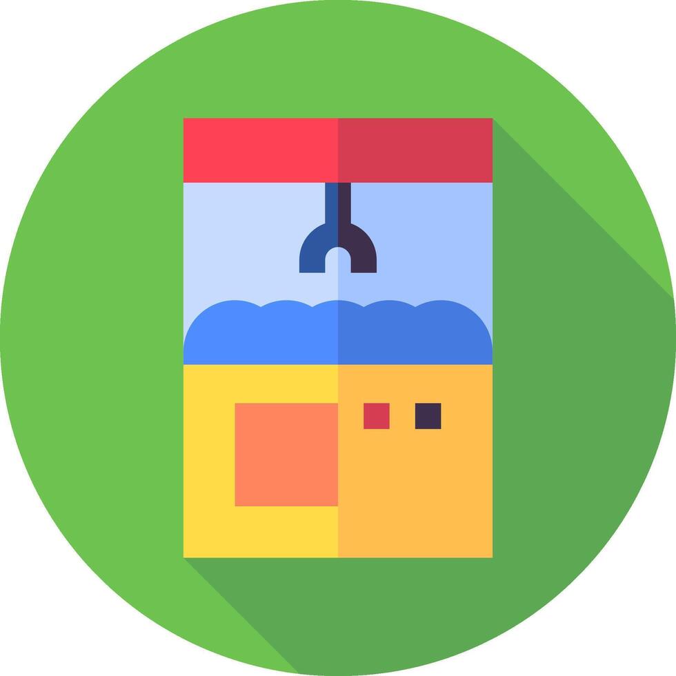 A flat icon of a machine with a green background vector