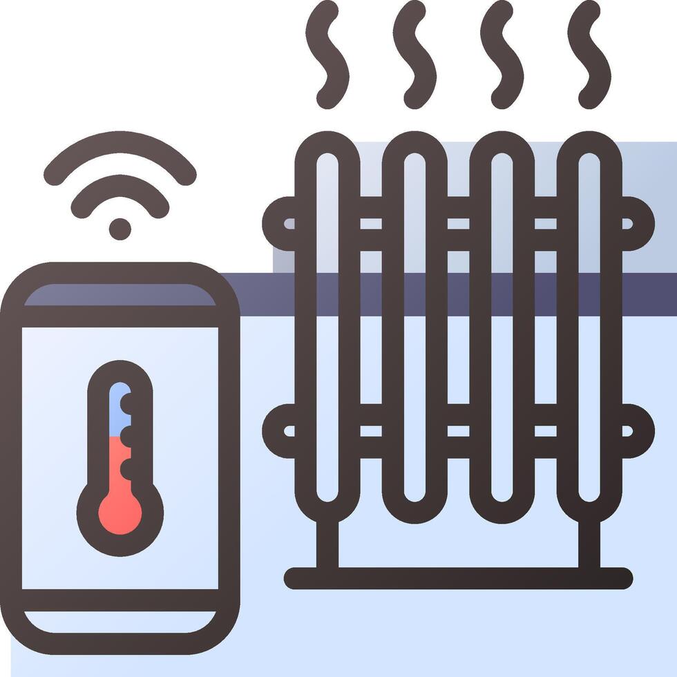 A smart phone and a radiator vector