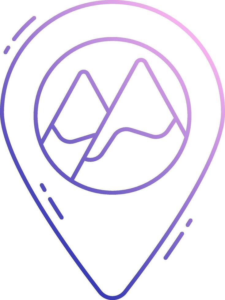 A map pointer with mountains and a mountain vector