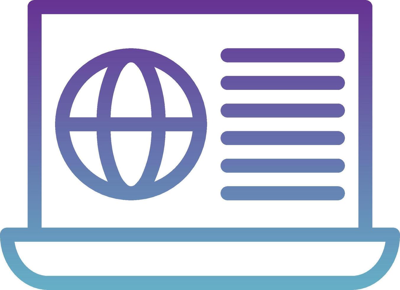 A laptop with a globe icon on it vector