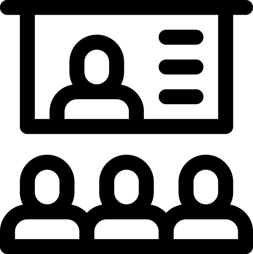 A meeting room with people in front of a screen vector