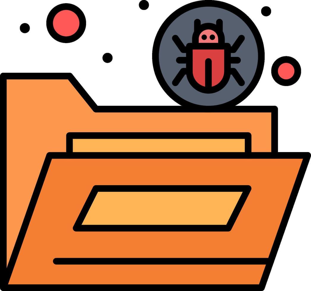 An orange folder with a bug on it vector
