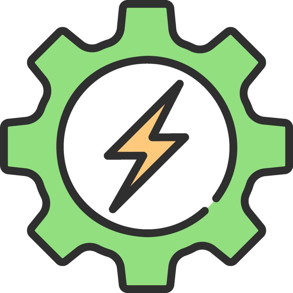 A gearwheel with a lightning bolt on it vector