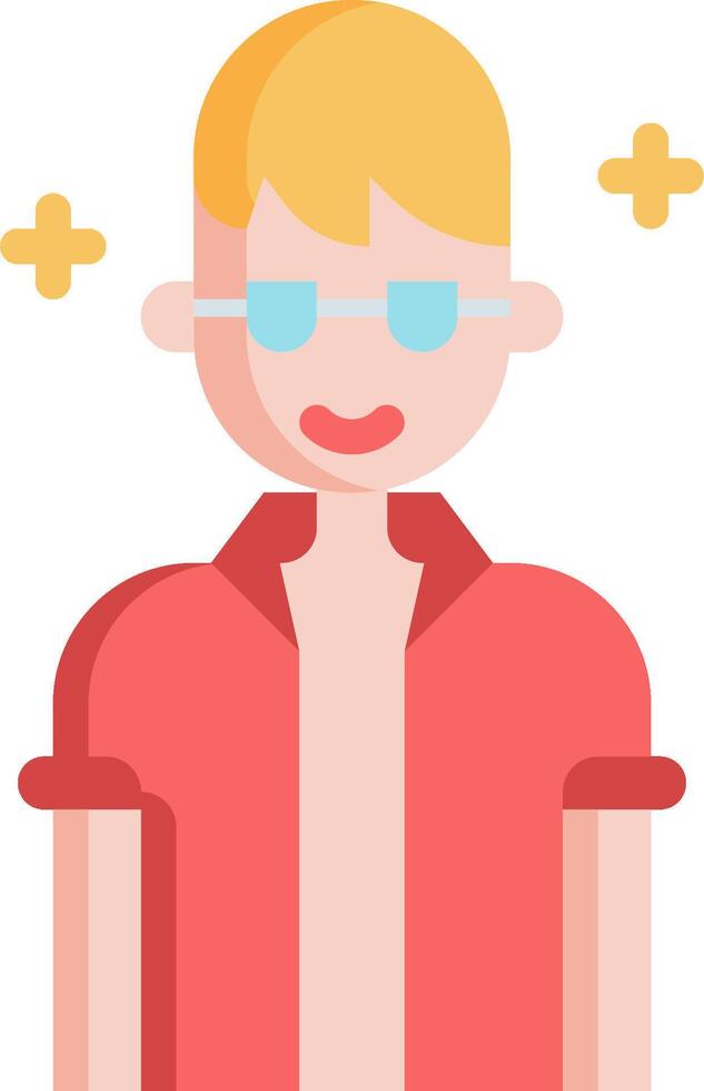 A man with glasses and a red shirt vector