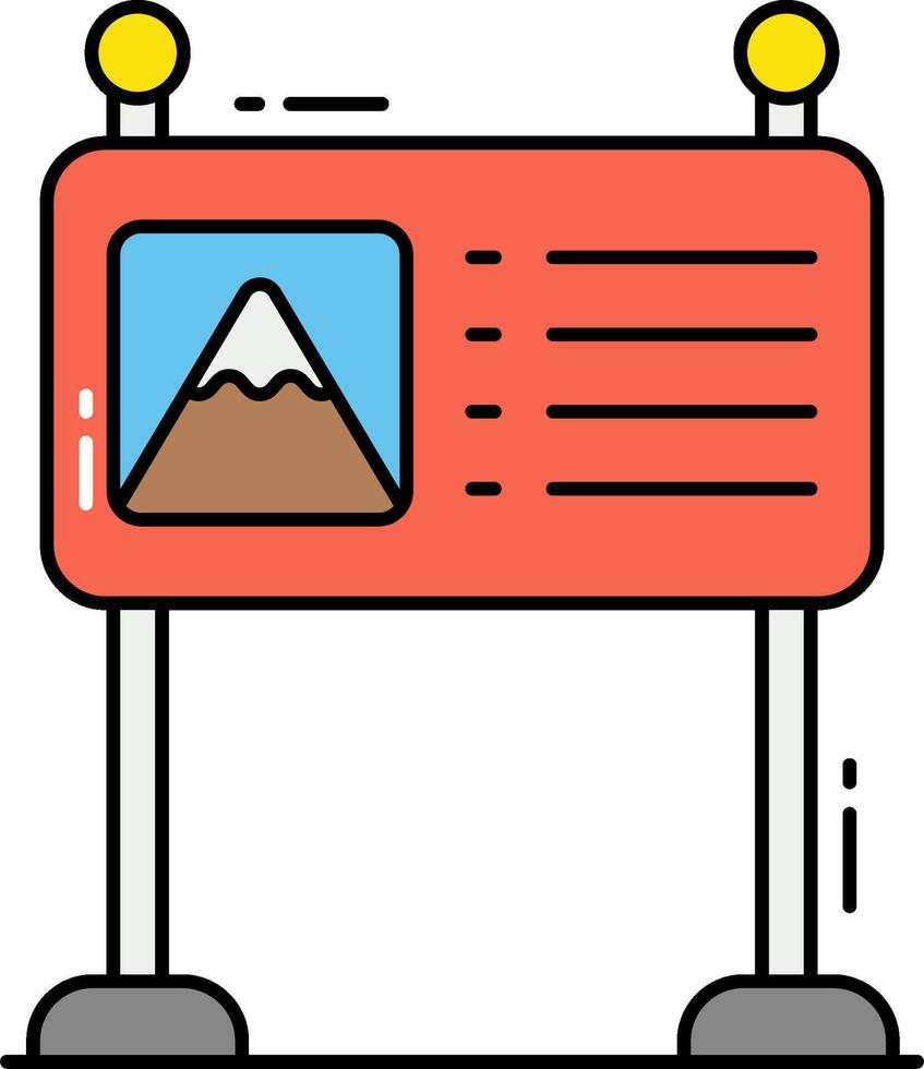 A sign with a mountain on it vector