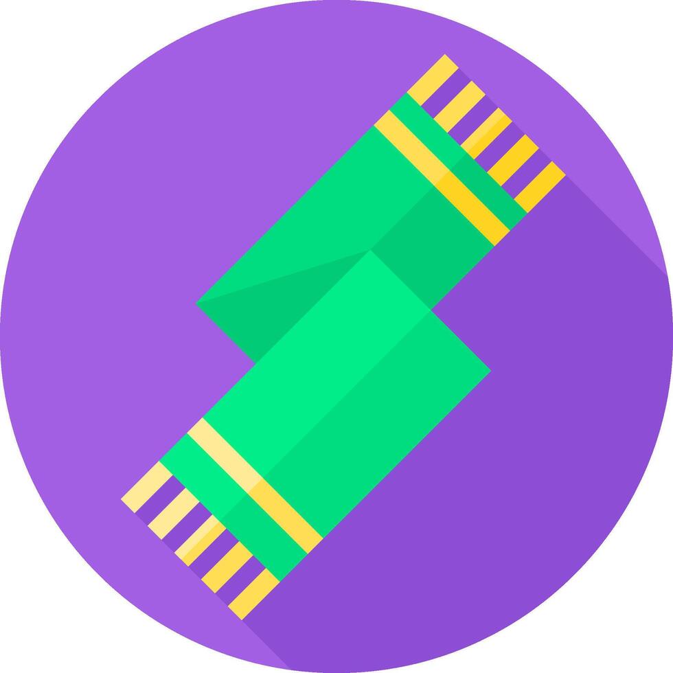 A flat icon of a green scarf vector