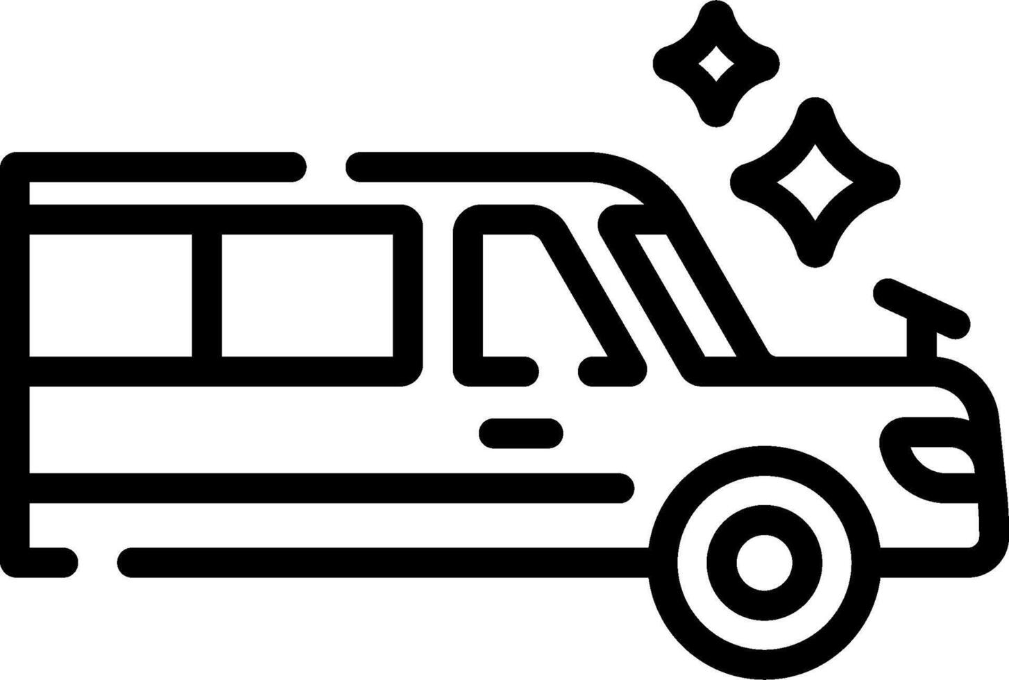 A black and white image of a bus vector