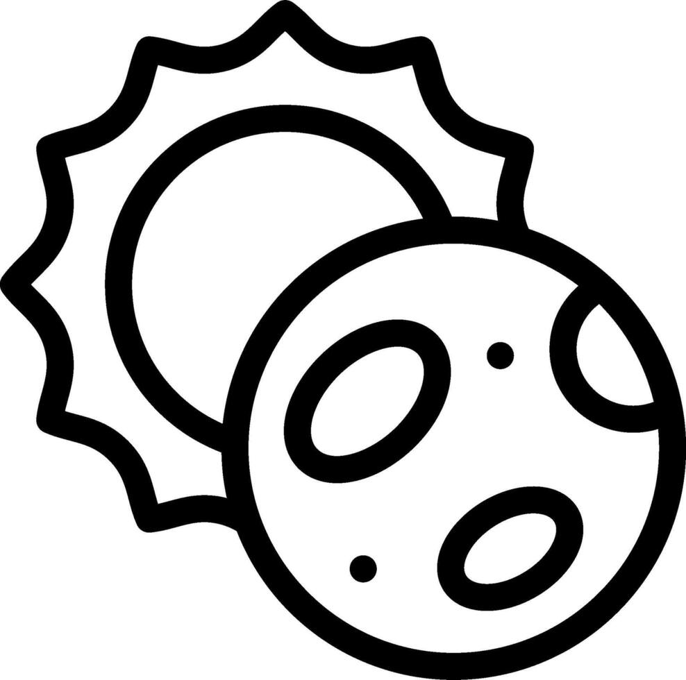 A black and white drawing of a sun and moon vector