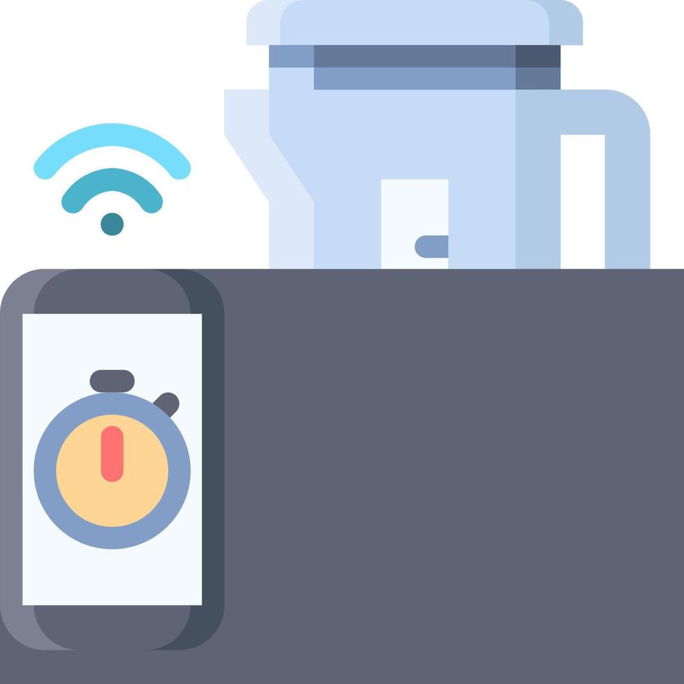 Smart kitchen appliances with wifi vector