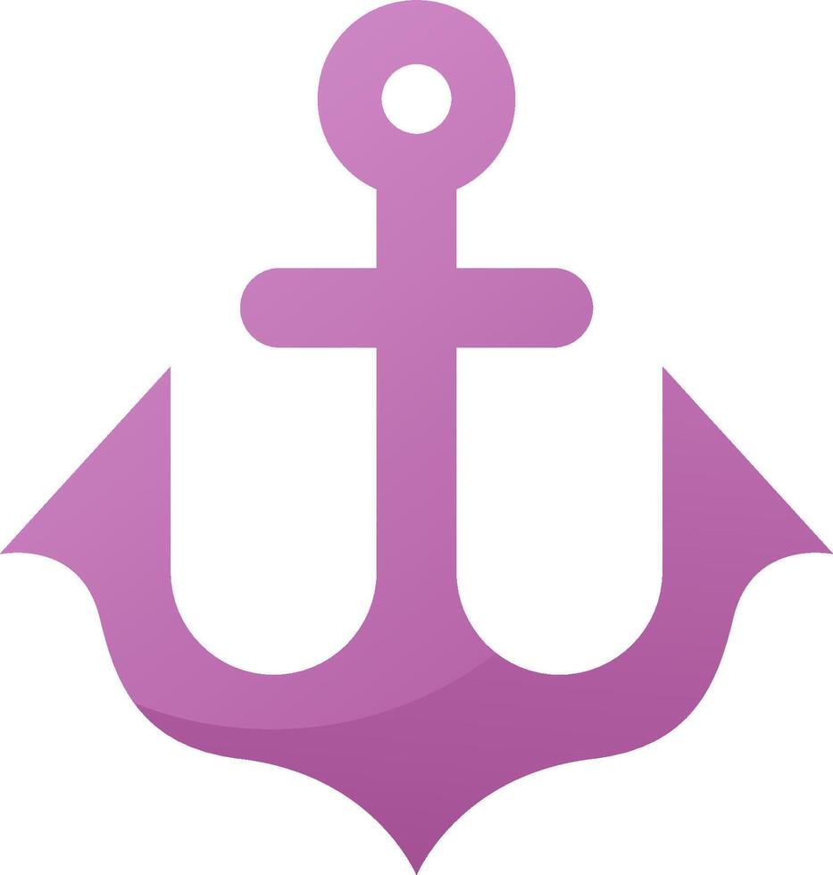An anchor icon in purple on a white background vector