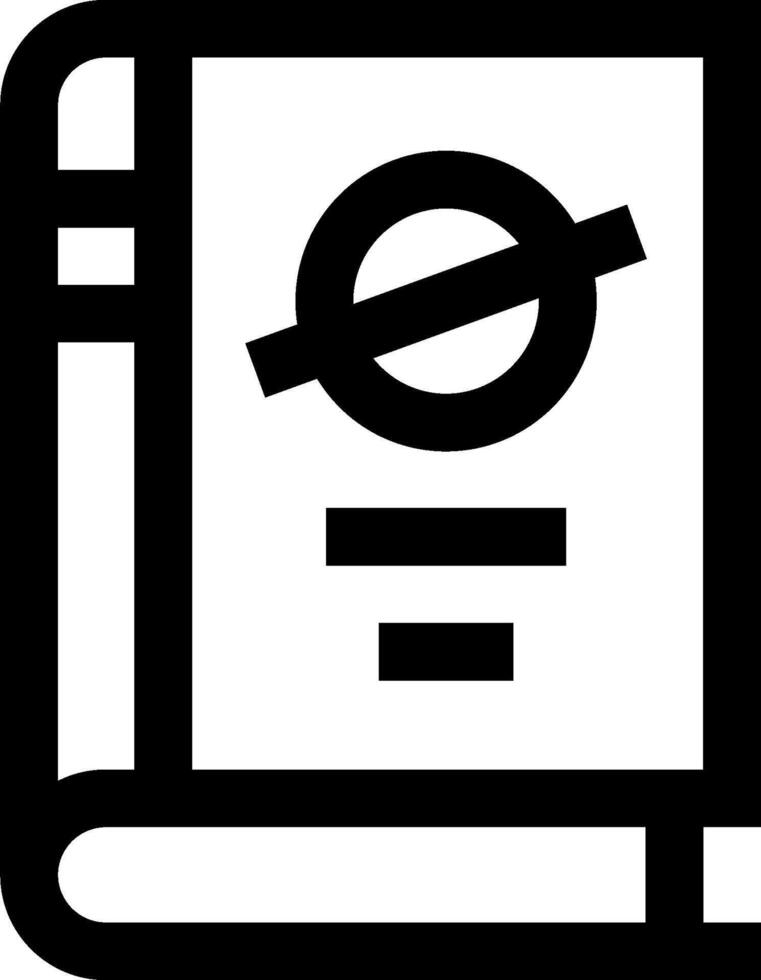 A black and white icon of a book vector