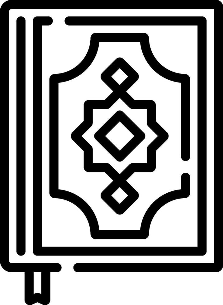 A black and white outline of a book vector
