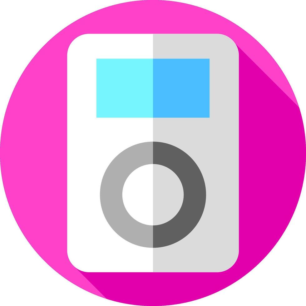 An mp3 player icon in a pink circle vector