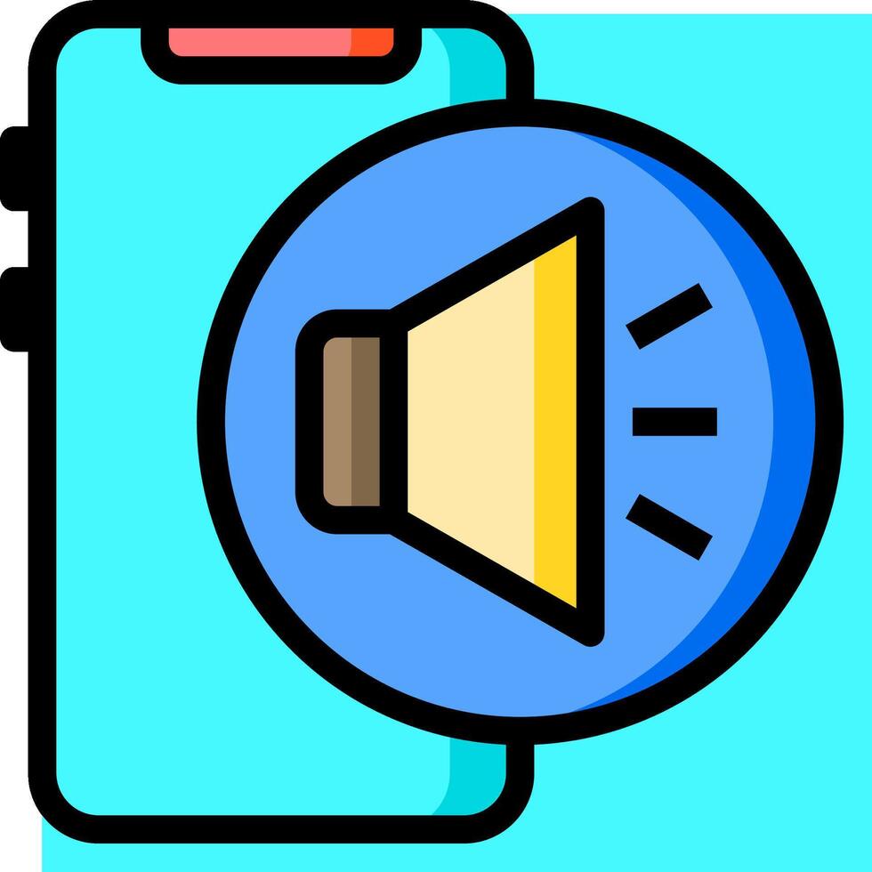 A phone with a speaker icon on it vector