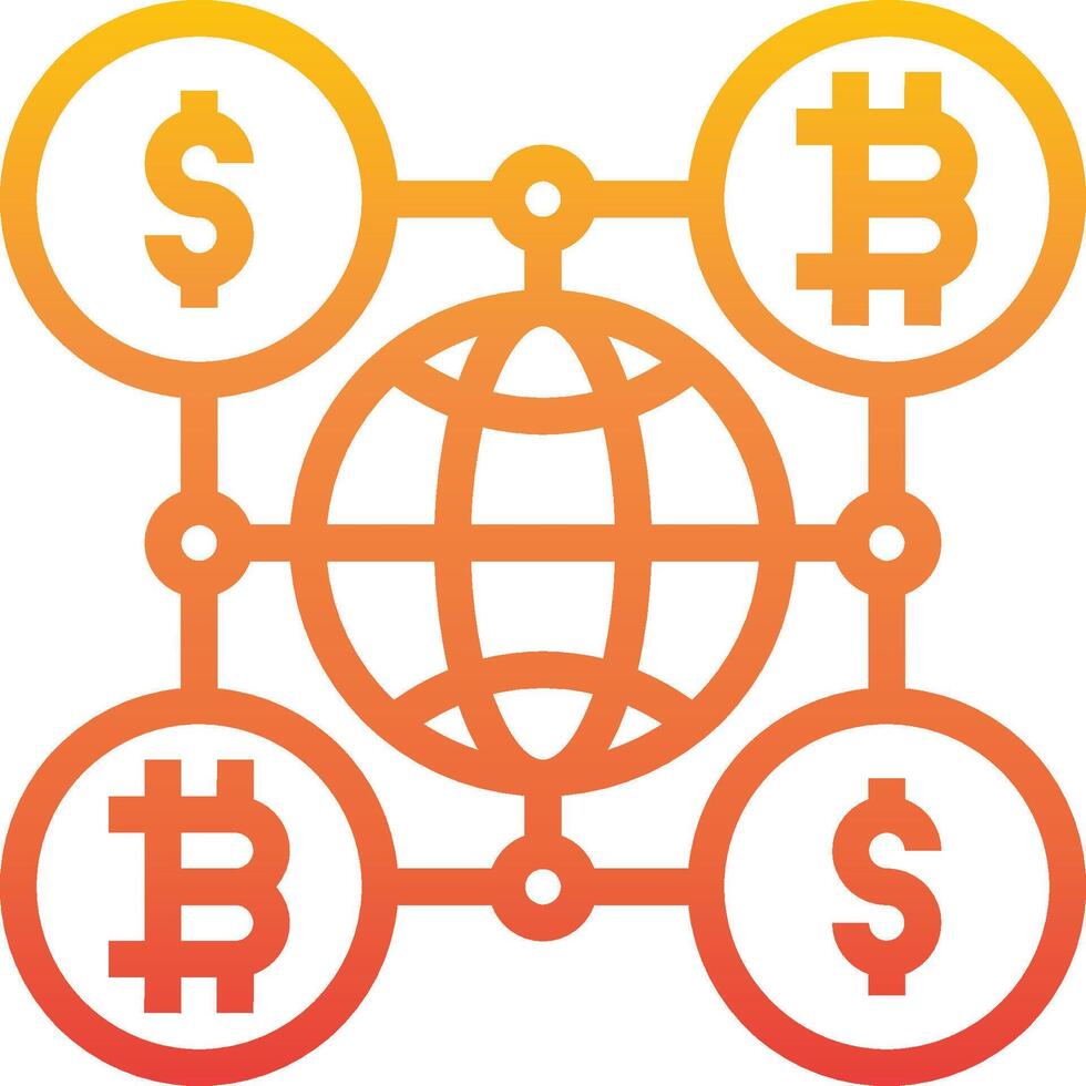 Bitcoin and dollar icons vector