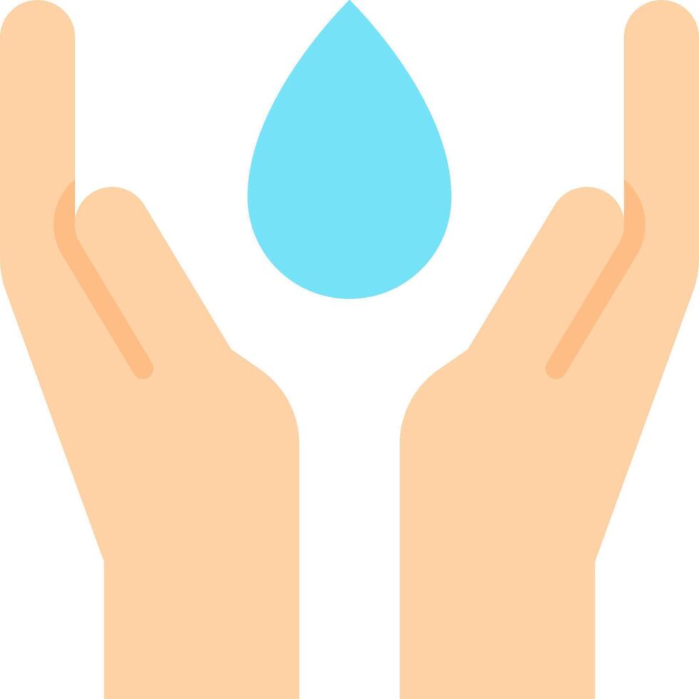 Hands holding a water drop icon vector