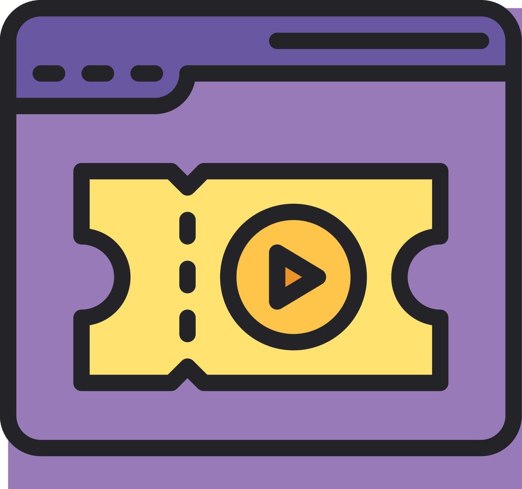 A purple and yellow icon with a player vector