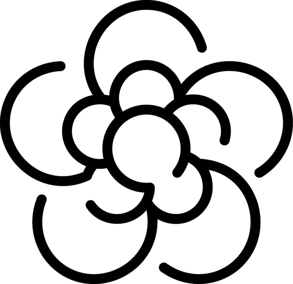 A black and white flower outline vector