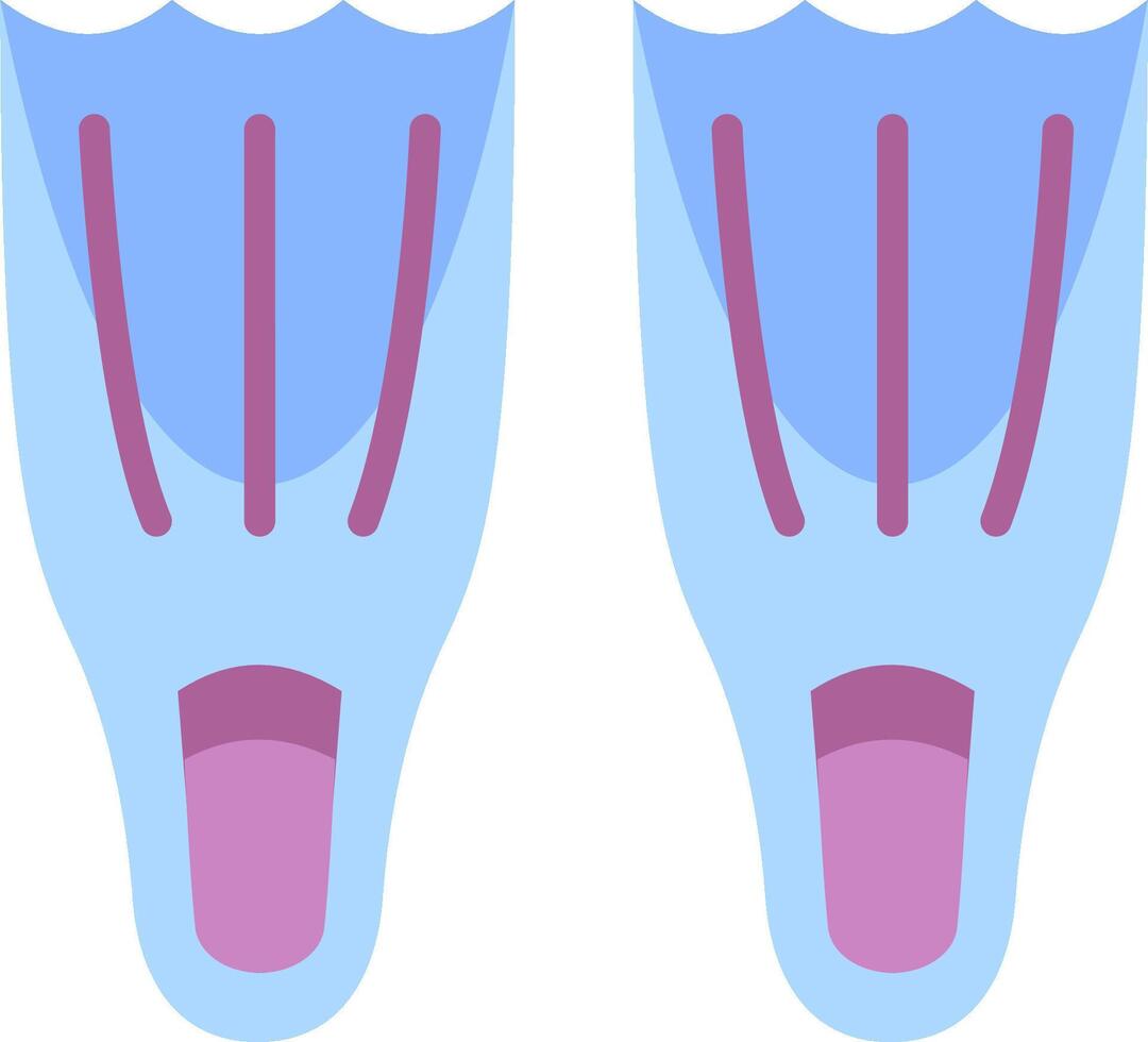 Two blue fins with pink lines on them vector