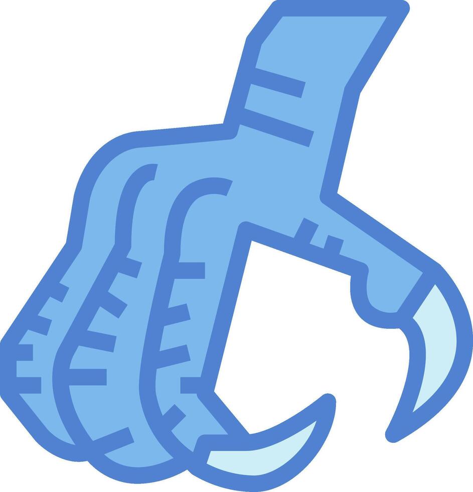 A blue hand with claws and a finger vector