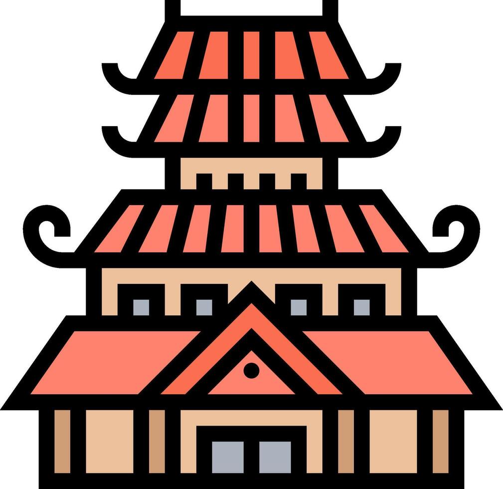 Chinese temple icon vector