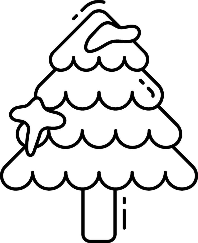 Christmas tree coloring pages vector