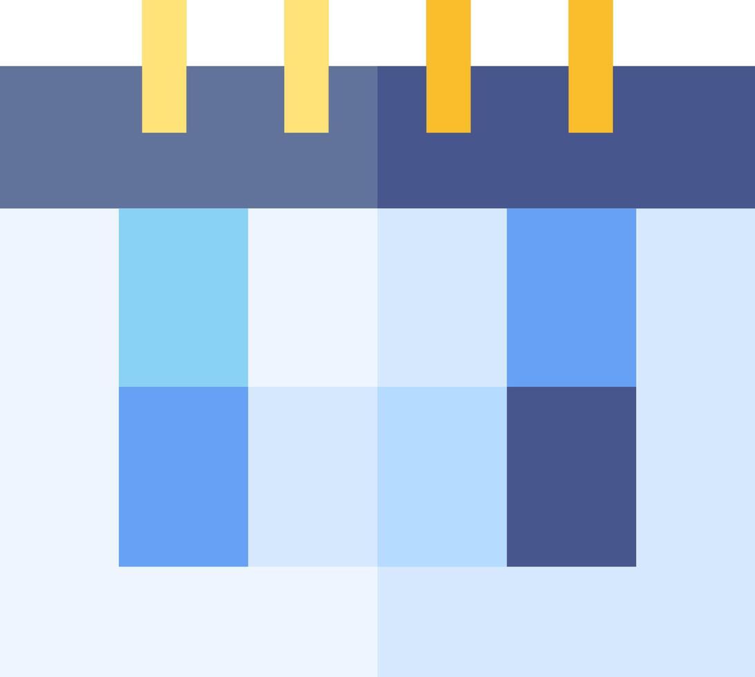 A blue and yellow calendar icon vector