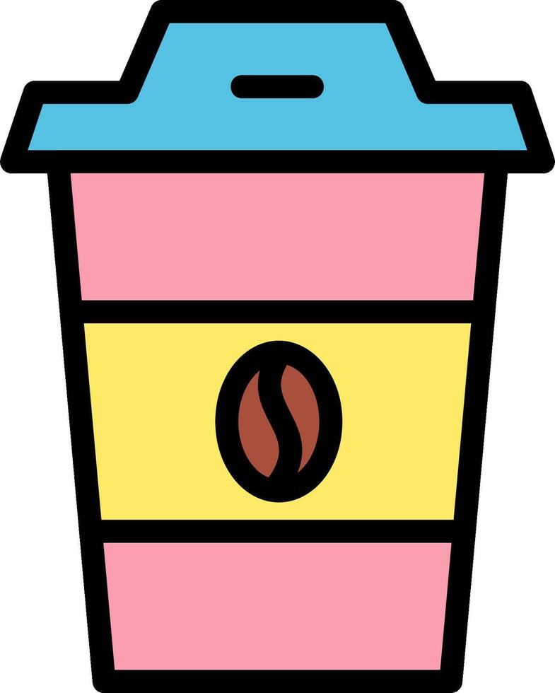 A coffee cup icon with a lid vector