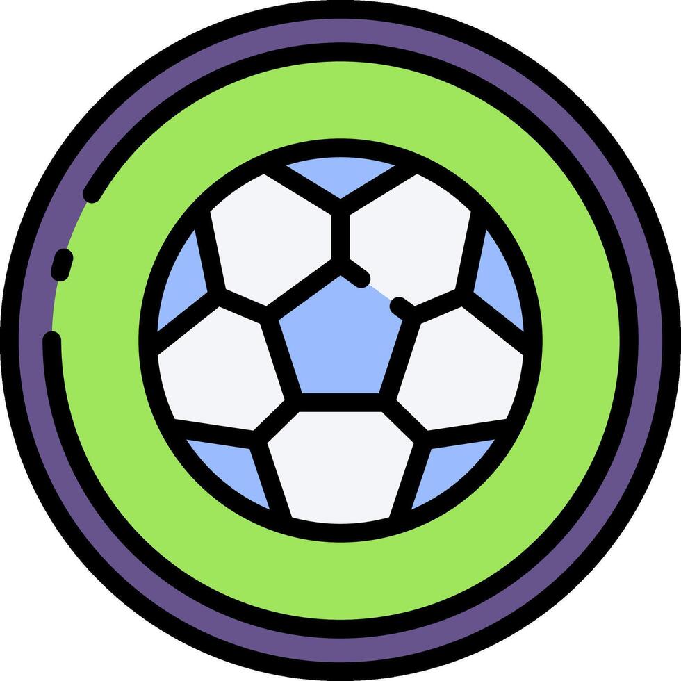 A soccer ball in a circle with a green and blue background vector