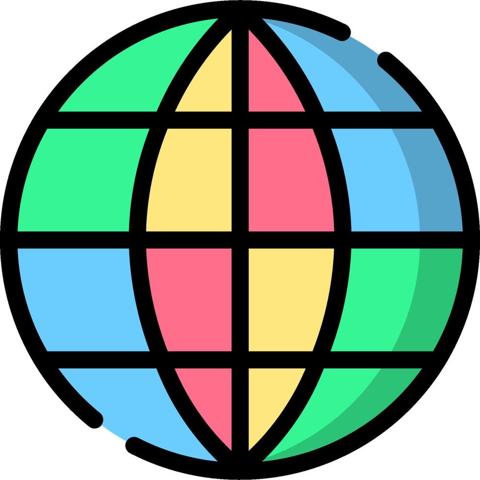 A globe with a colorful design on it vector