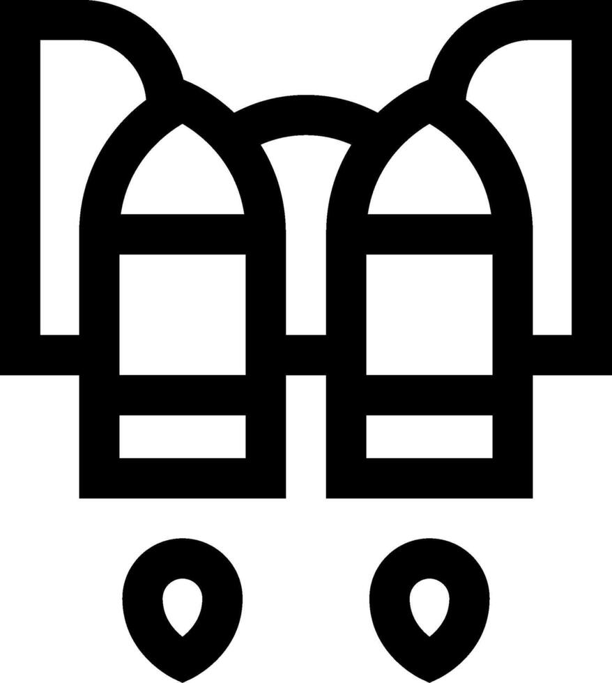 A black and white icon of two bows vector