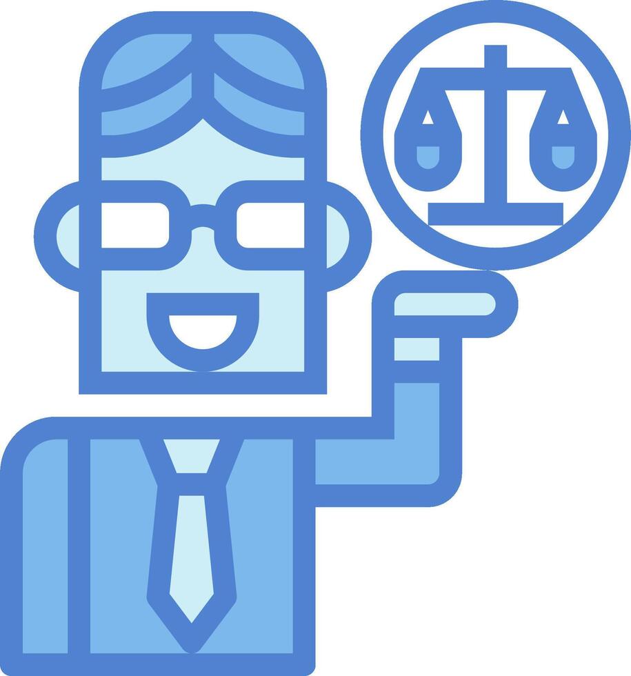 A man holding a balance scale icon vector